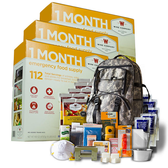 Wise 3-Month Supply Plus 5-Day Survival Backpack (1 person)