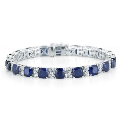 Sapphire bracelet Lab Created Blue and White Sapphire Bracelet in Sterling Silver (IGI  Apprasial Value: $200) - Sam's Club