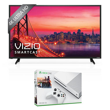 Xbox One 500GB Console + Vizio 48″ 4K Smart Ultra HD Home Theater Display