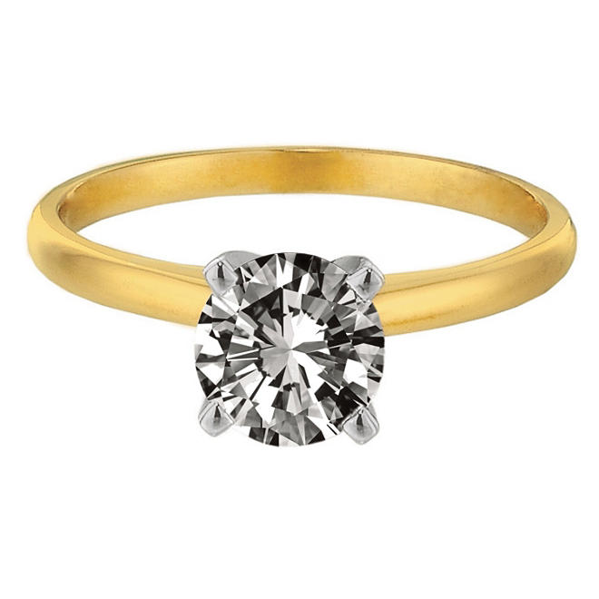 0.34 ct. Round-Cut Diamond Solitaire Ring in 14K Yellow Gold (I, SI2)