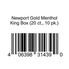 Newport Gold Menthol Box Cigarettes 20 ct., 10 pk.