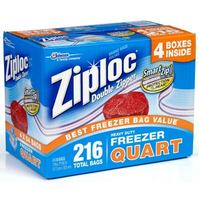 Ziploc® Double Zipper Quart Freezer Bags Sam's Club