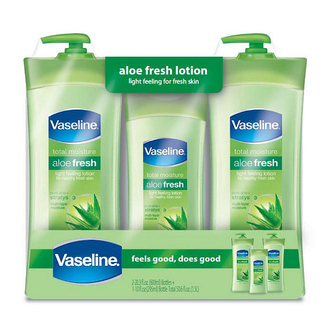 Vaseline Aloe Fresh Body Lotion (20.3 oz. - 2 ct., Bonus 10 oz.)