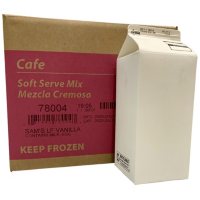 Vanilla Lowfat Frozen Yogurt Soft Serve Cafe Mix, Bulk Wholesale Case (1/2 gal., 6 pk.)