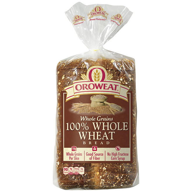 Oroweat Whole Grains 100% Whole Wheat Bread (24 oz. loaves, 2 pk.)