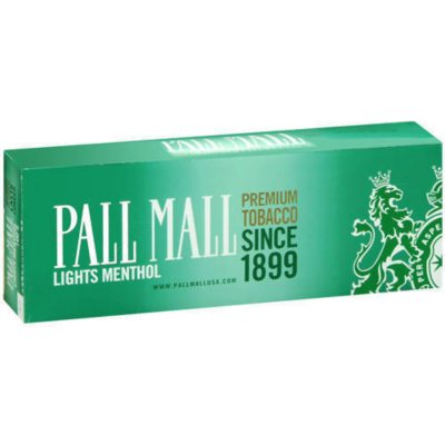 Pall Mall White Cigarettes, Menthol 100's, Flip-Top Box