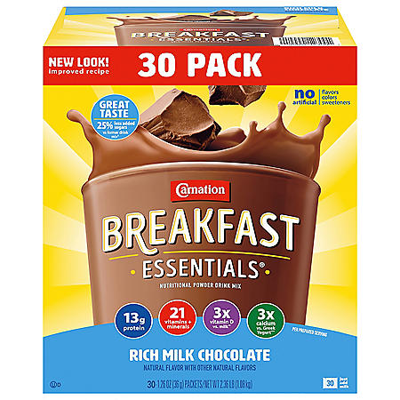 Carnation Breakfast Essentials Nutritional Drink Mix, Chocolate (30 ct.)