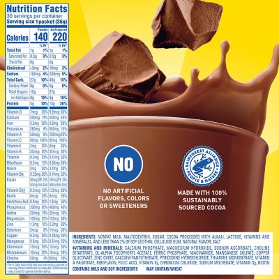 Carnation Breakfast Essentials Nutritional Drink Mix Chocolate 30 Ct Sam S Club