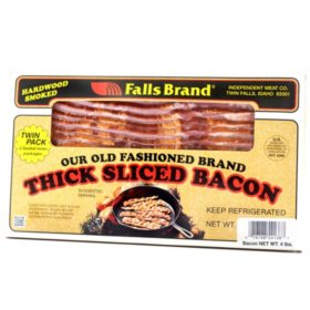 Falls Brand Thick Cut Bacon, Hardwood Smoked 4 lbs.