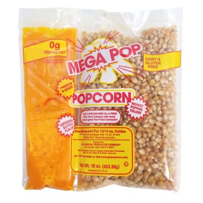 Buy Mega Pop® Corn, Oil and Salt Kit for Popcorn Makers with a 8 oz. Kettle  (Case of 24) at S&S Worldwide
