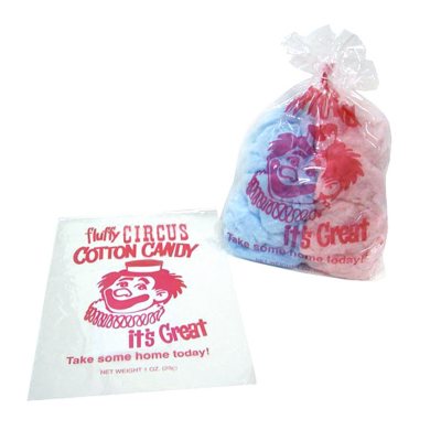 Concession Essentials Ce Cotton Candy Bags-100 Cotton Candy Bags With Ties  0.5 