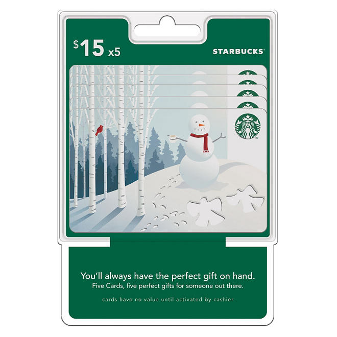 Starbuck's $75 Value Gift Cards - 5 x $15