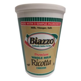 Biazzo Premium Whole Milk Ricotta 3 Lbs Sam S Club