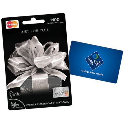 Special Offer Vanilla MasterCard $100 Gift Card with BONUS $5 Sam's Club  Gift Card