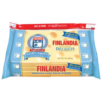 Finlandia Light Swiss Cheese Slices - 2 Lb. - Sam's Club