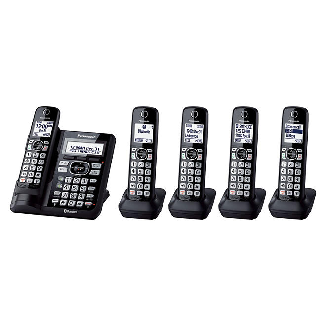 Panasonic Cordless Phone with Link2Cell, Includes 5 Handsets 