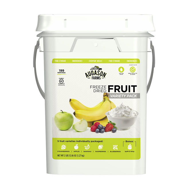 Augason Farms Freeze-Dried and Dehydrated Fruit Variety Pail 