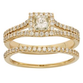 1.0 ct. t.w. Princess Cut Diamond Bridal Set in 14K Gold
