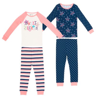 Girl's 4 Piece Cotton Pajama by Member Mark - Unicorn