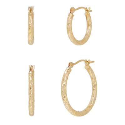 Sam's club white gold sale hoop earrings