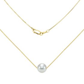 8-9MM Akoya Pearl 18" Swivel Pendant in 14K Yellow Gold