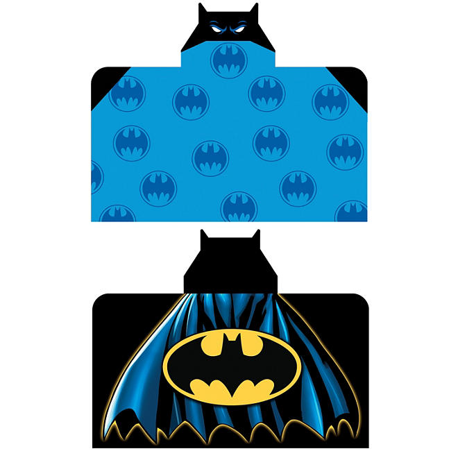 Batman 'Cape Justice' Reversible Hooded Towel Wrap, 28" x 50"