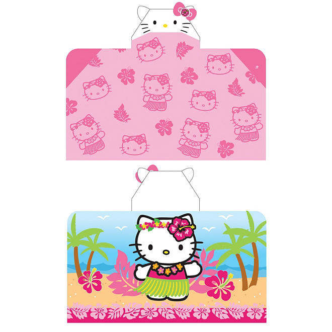 Hello Kitty 'Kitty Plays' Reversible Hooded Towel Wrap, 28" x 50"