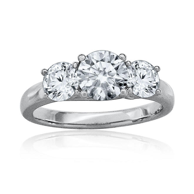 1.45 ct. t.w. Diamond Three Stone Engagement Ring in Platinum
