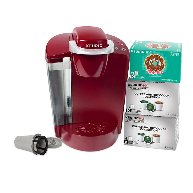Keurig K50C Coffee Maker with 24 Pods and Reuseable Coffee Filter (Assorted Colors)
