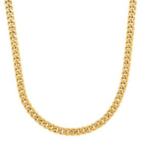 24" 180 Flat Curb Link Chain in 14K Yellow Gold