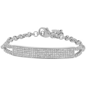 S Collection 1.25 CT. T.W. Pavé Bar Bracelet in 14K White Gold
