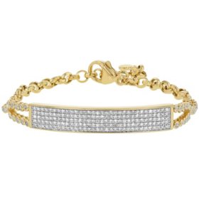 S Collection 1.25 CT. T.W. Pavé Bar Bracelet in 14K Yellow Gold