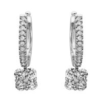 S Collection 1 CT. T.W. Diamond Drop Earrings in 14K White Gold