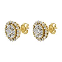 S Collection 1.5 CT. T.W. Stud Earrings in 14K Yellow Gold