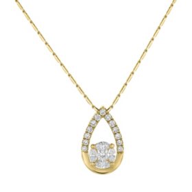 S Collection 0.45 CT. T.W. Teardrop Pendant in 14K Yellow Gold