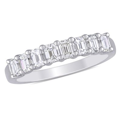 Allura 0.95 CT. T.W. Emerald-Cut Diamond Semi-Eternity Ring in 14K White Gold