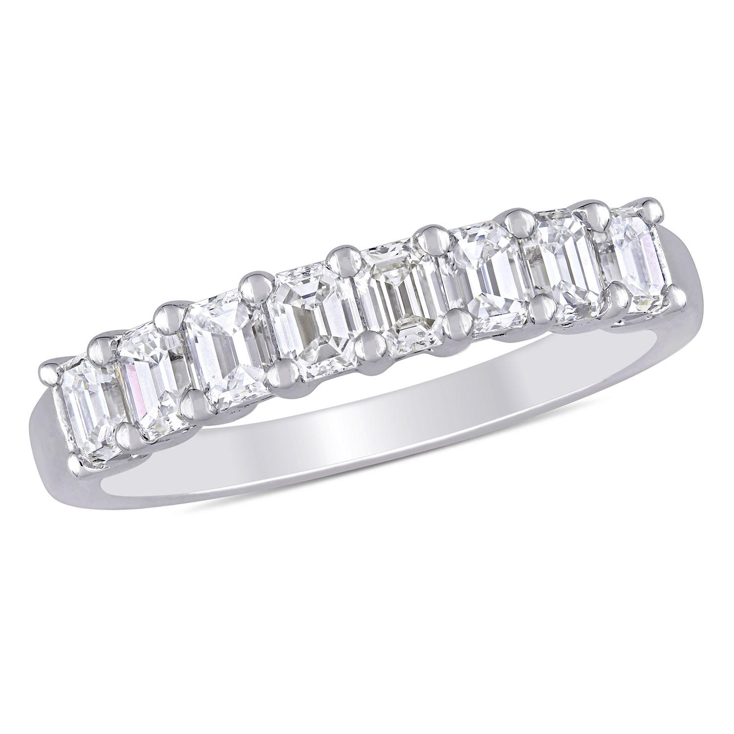 Allura 0.95 CT. T.W. Emerald-Cut Diamond Semi-Eternity Ring in 14K White Gold