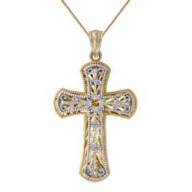 Bi Level Cross Pendant In 14k Two Tone Sam S Club