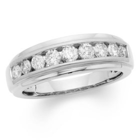 1.0 CT. T.W. Round Cut Single Row Mens Diamond Band in 14K Gold