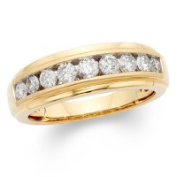 1.0 CT. T.W. Round Diamond Mens Band in 14K Gold