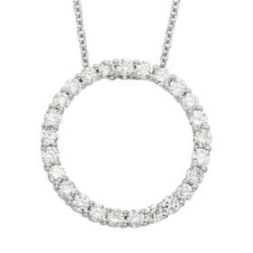 1.00 CT. T.W. Diamond Circle Pendant in 14K Gold