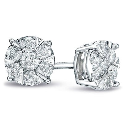 1/8 BAHT SPARKLING DIAMOND-CUT HOLLOW HEART STUD EARRINGS IN 23K GOLD