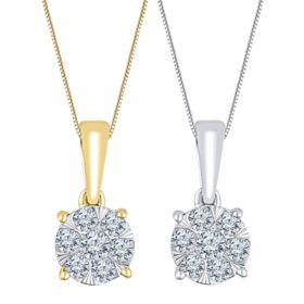 0.23 CT. T.W. Diamond Pendant in 14K Gold