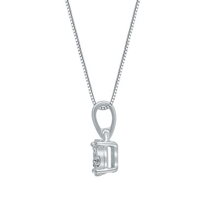 Diamond All Star Initial V Necklace in 14K White Gold with 23 diamonds  weighing .23ct tw.