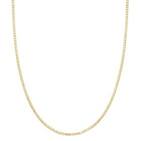 Box Link Chain Necklace in 14K Gold, .85mm