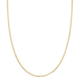 Adjustable Box Link Chain Necklace, .85mm in 14K Gold