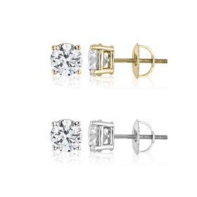 Superior Quality VS Collection 1.0 CT. T.W. Round Diamond Studs in 18K Gold (I, VS2)