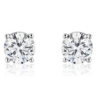 Superior Quality Collection 1.4 CT. T.W. Round Diamond Studs in 18K Gold (I, VS2)