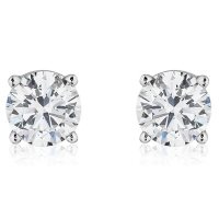 Superior Quality Collection 2 CT. T.W. Round Diamond Studs in 18K Gold (I, VS2)