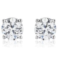 Superior Quality Collection 4 CT. T.W. Round Diamond Studs in 18K Gold (I, VS2)